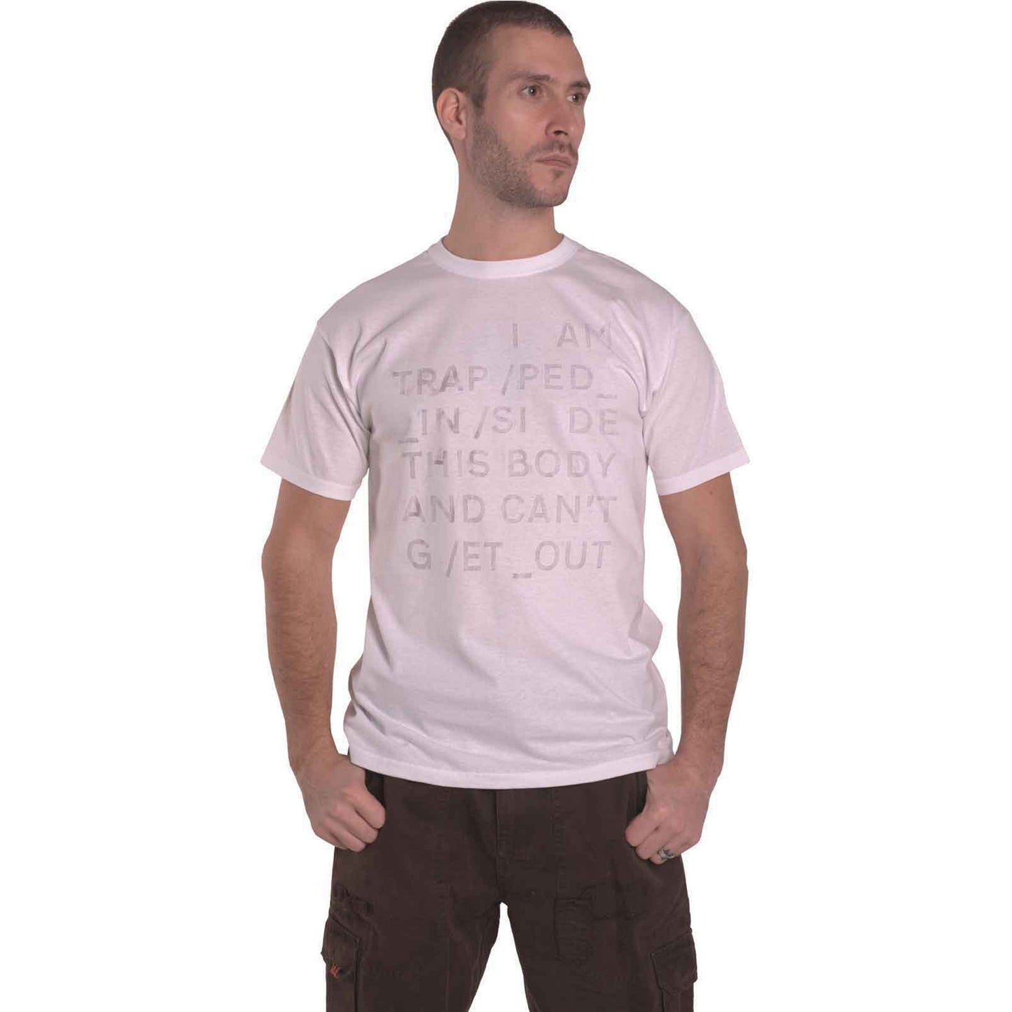 RADIOHEAD - TRAPPED - T-Shirt White (Back Print)