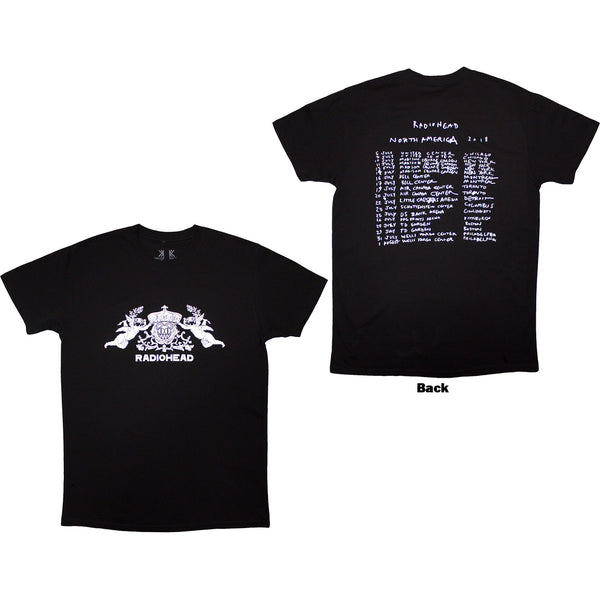 RADIOHEAD - BEARHEAD CREST - Organic T-Shirt Black (Back Print)