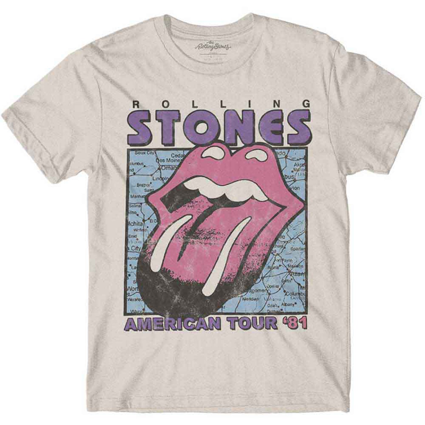 ROLLING STONES, THE - AMERICAN TOUR MAP - T-Shirt Neutral
