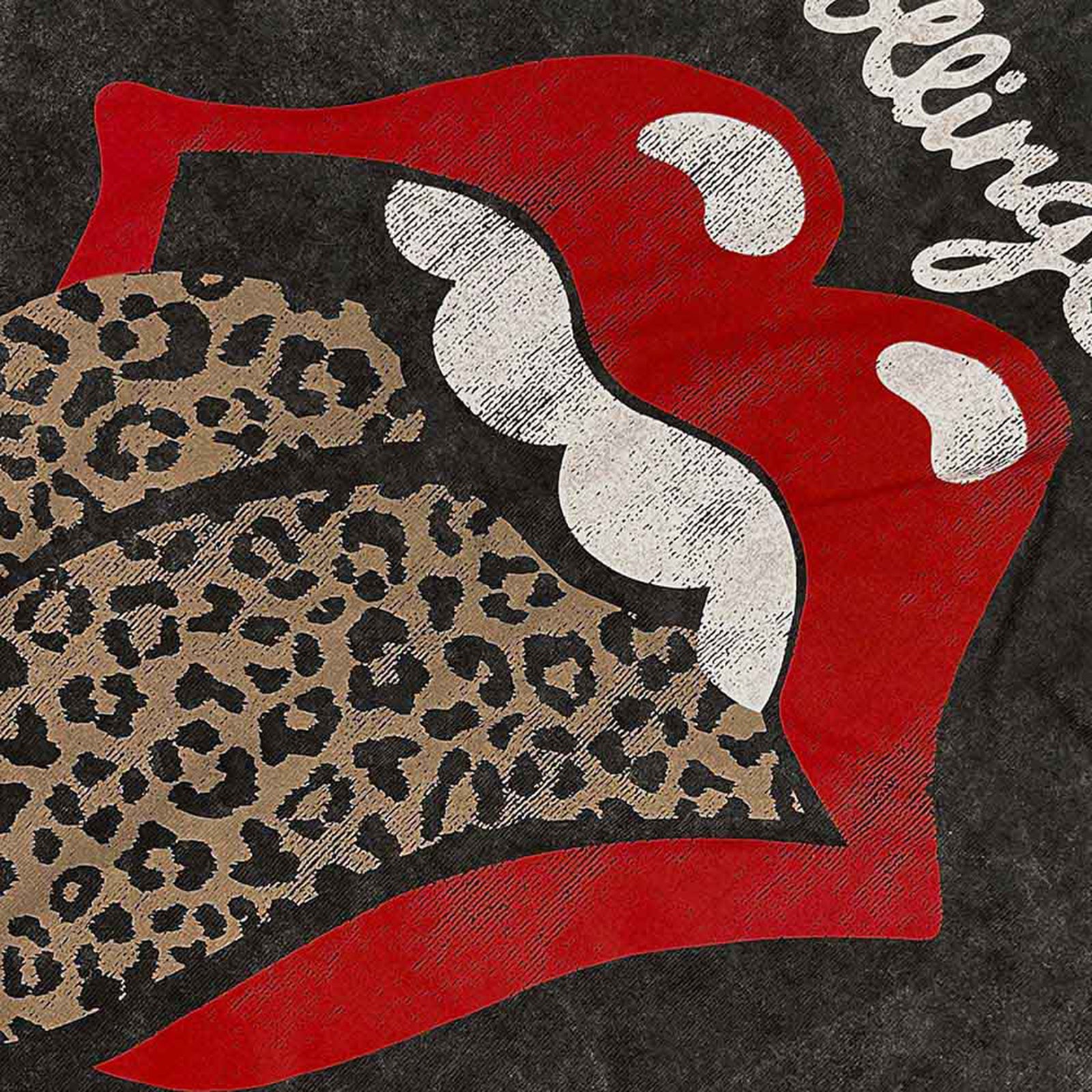 ROLLING STONES, THE - LEOPARD TONGUE - T-Shirt Black (Wash Collection)