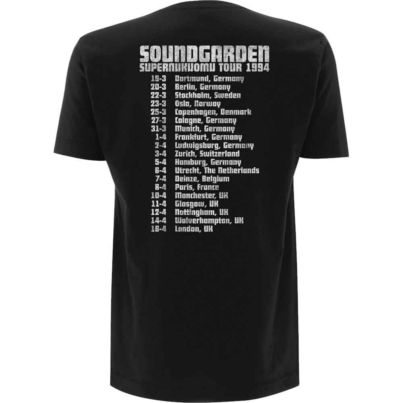 SOUNDGARDEN - SUPERUNKNOWN TOUR '94 - T-Shirt Black (Back Print)
