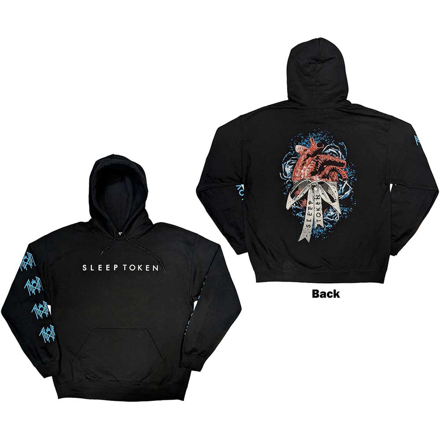 SLEEP TOKEN - THE LOVE YOU WANT HEART - Pullover Hoodie Black (Back Print & Sleeve Print)
