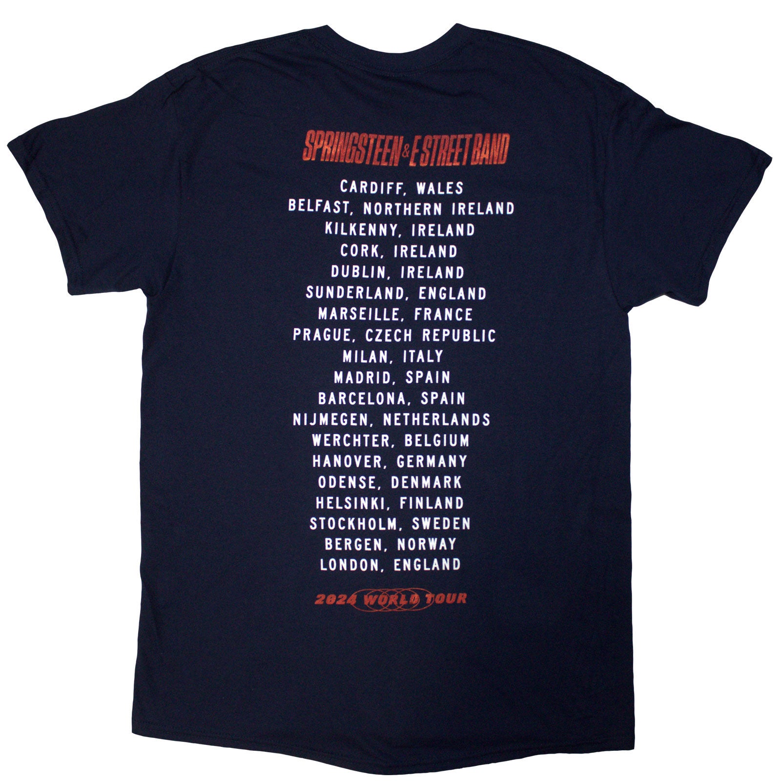 BRUCE SPRINGSTEEN - TOUR '24 GUITAR PHOTO - T-Shirt Blue (Back Print & Ex-Tour)