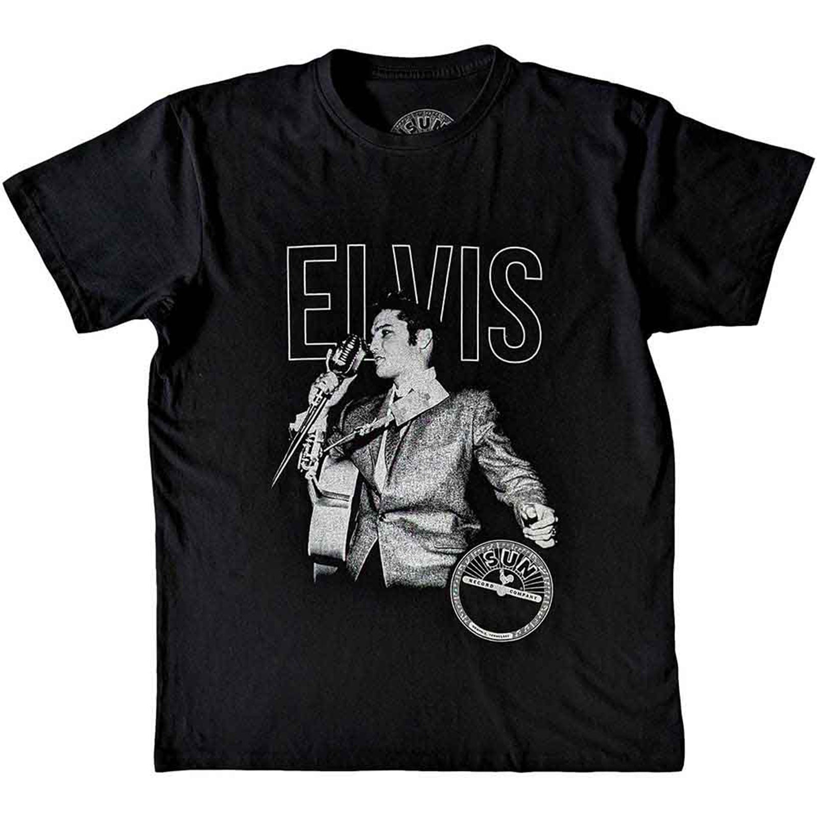 SUN RECORDS - ELVIS LIVE PORTRAIT - T-Shirt Black