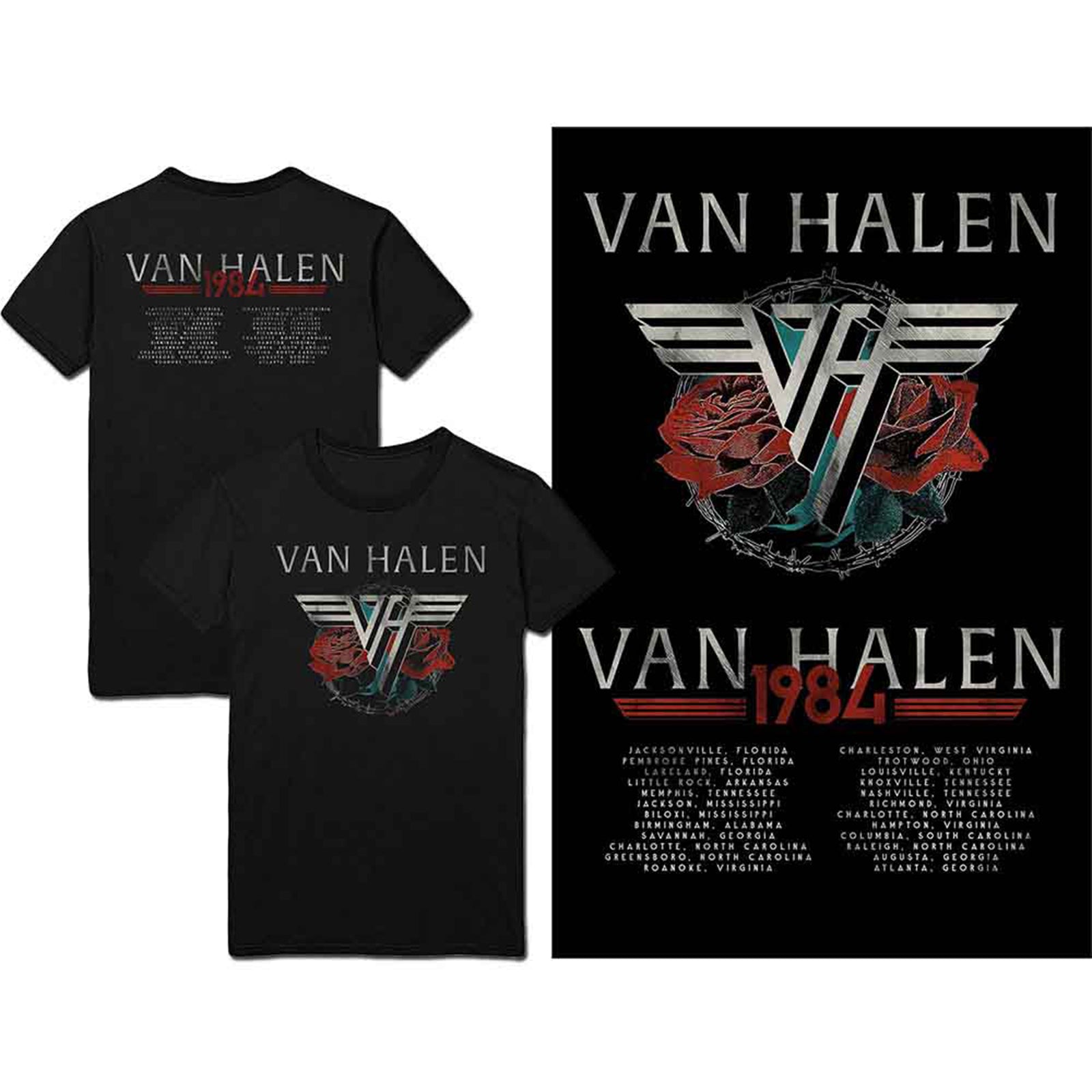 VAN HALEN - 84 TOUR - T-Shirt Black (Back Print)