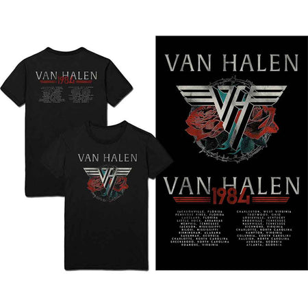 値下げ！Van Halen 1984ツアー Tシャツ Mサイズ ブラック VAN HALEN - 84 TOUR - T-Shirt Black (Back Print)