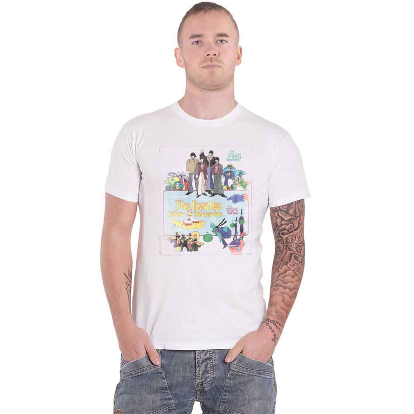 BEATLES, THE - YELLOW SUBMARINE VINTAGE MOVIE POSTER - T-Shirt White