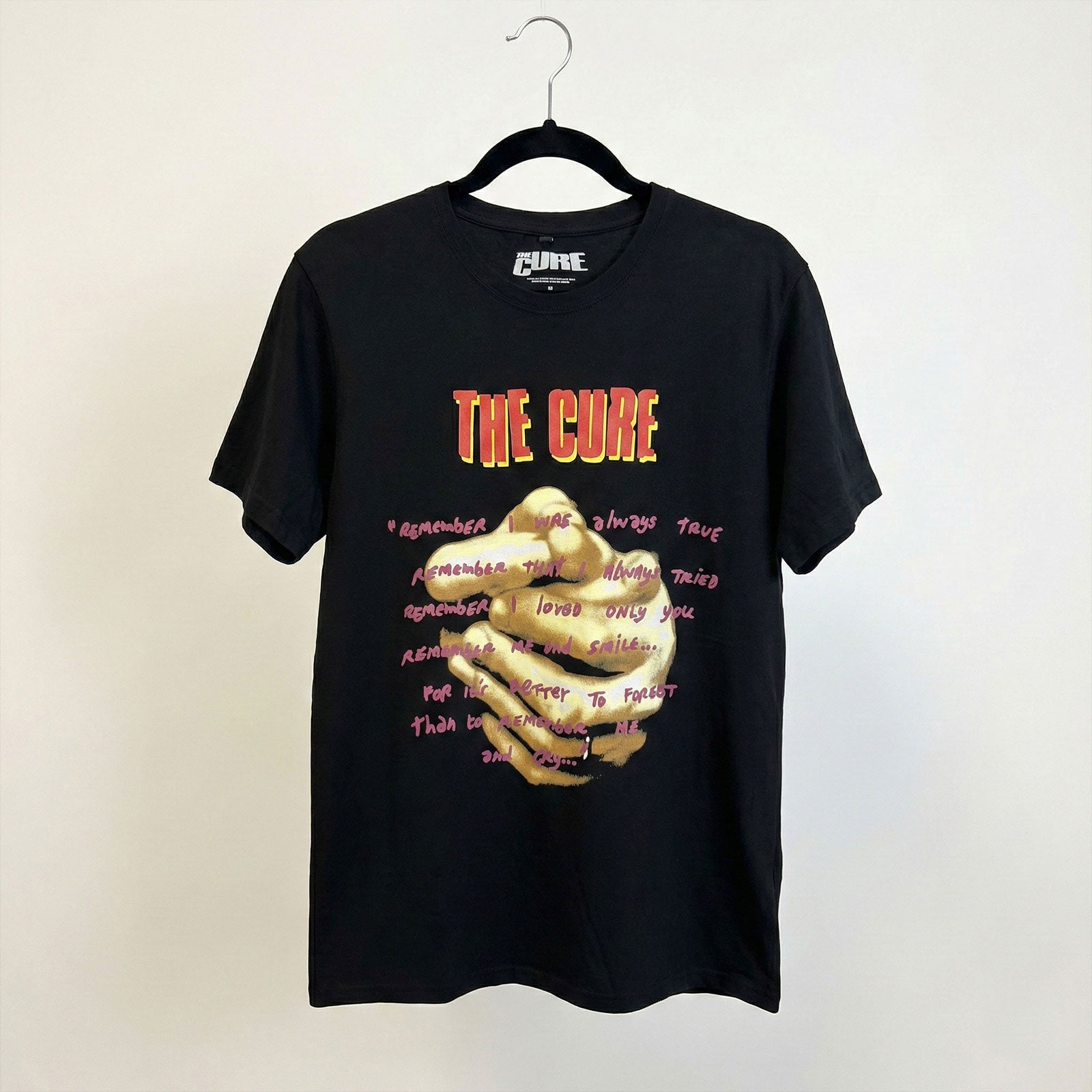 THE CURE - PRAYING HANDS TREASURE LYRIC - Carbon T-Shirt Black