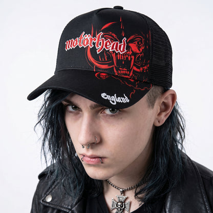 MOTORHEAD - ENGLAND RED WARPIG - Mesh Back Cap Black
