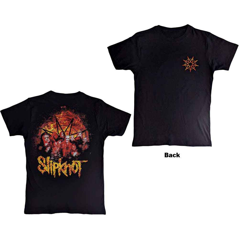 SLIPKNOT - THE END, SO FAR FLAME LOGO - T-Shirt Black