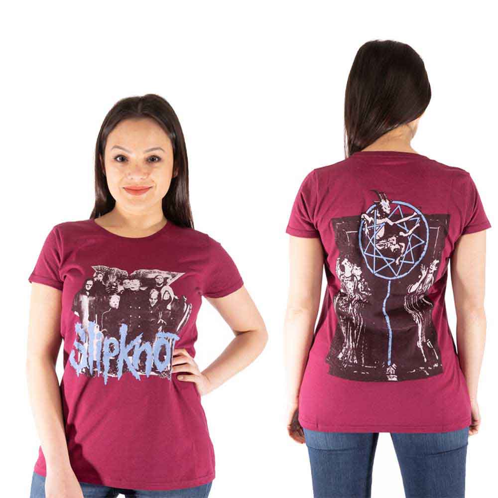 SLIPKNOT - GOAT LOGO DEMON - Ladies T-Shirt Red