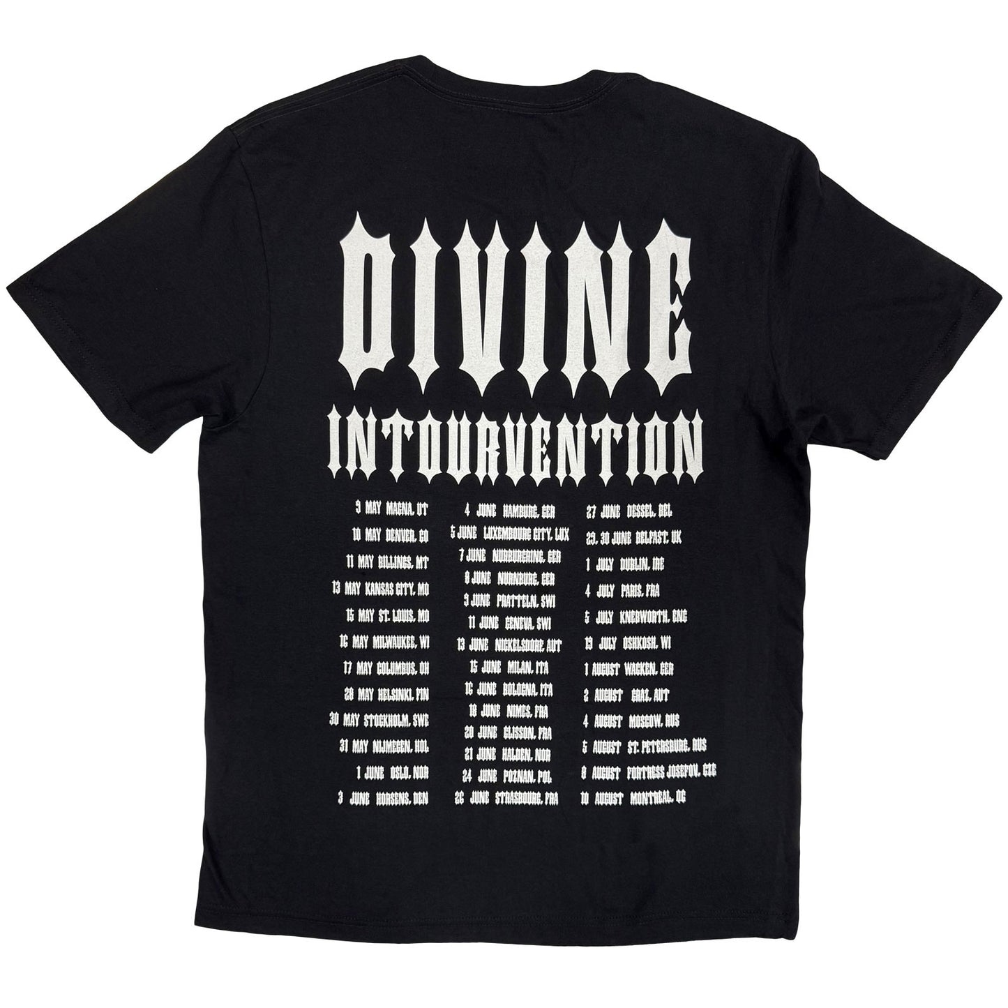 SLAYER - DIVINE INTERVENTION 2014 DATES - T-Shirt Black (Back Print)
