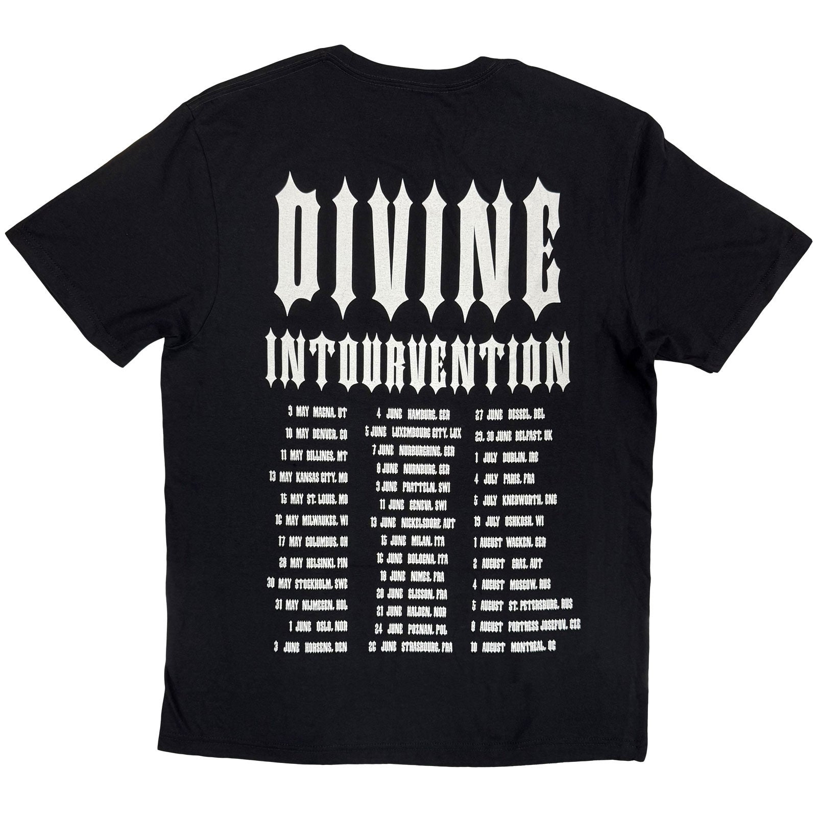 SLAYER - DIVINE INTERVENTION 2014 DATES - T-Shirt Black (Back Print)