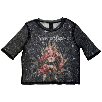 THE SMASHING PUMPKINS - MELLON COLLIE - Ladies Long Sleeve Crop Top Navy