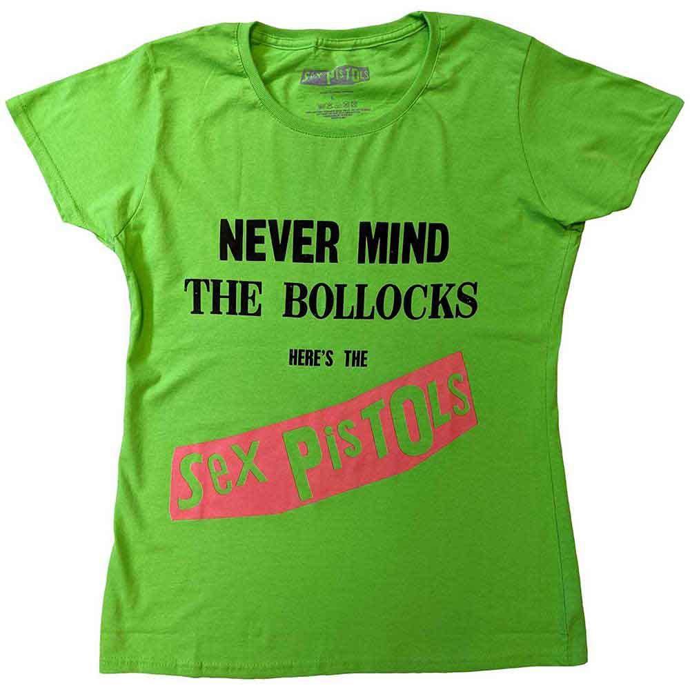 THE SEX PISTOLS - NEVERMIND THE B...S ORIGINAL ALBUM - Ladies T-Shirt Green