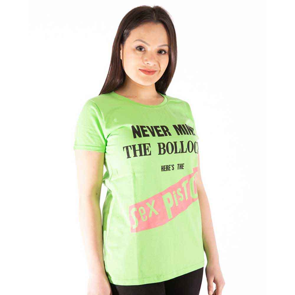 THE SEX PISTOLS - NEVERMIND THE B...S ORIGINAL ALBUM - Ladies T-Shirt Green