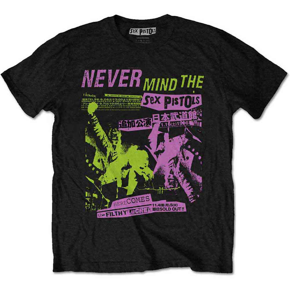 THE SEX PISTOLS - JAPANESE POSTER - T-Shirt Black