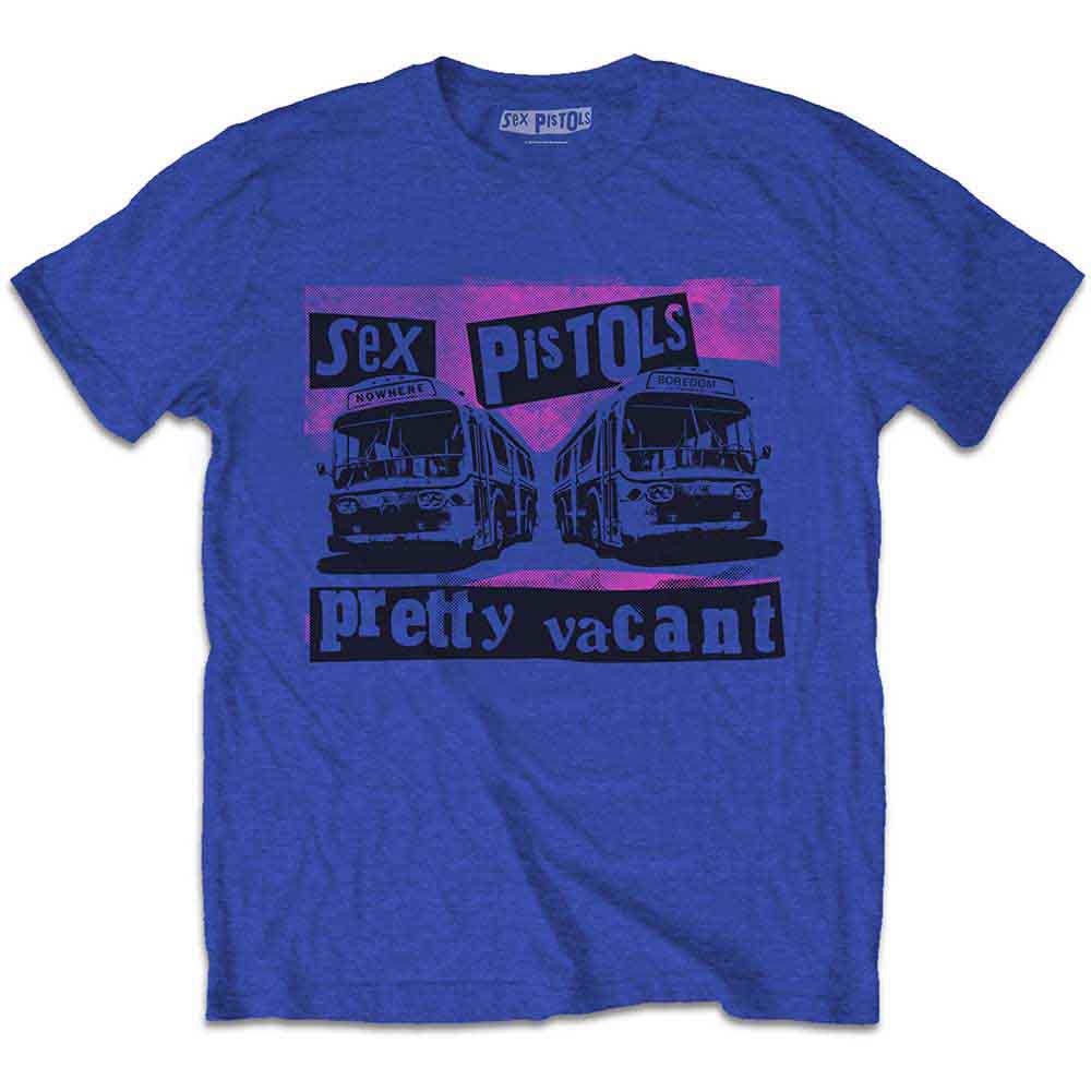 THE SEX PISTOLS - PRETTY VACANT COACHES - T-Shirt Blue