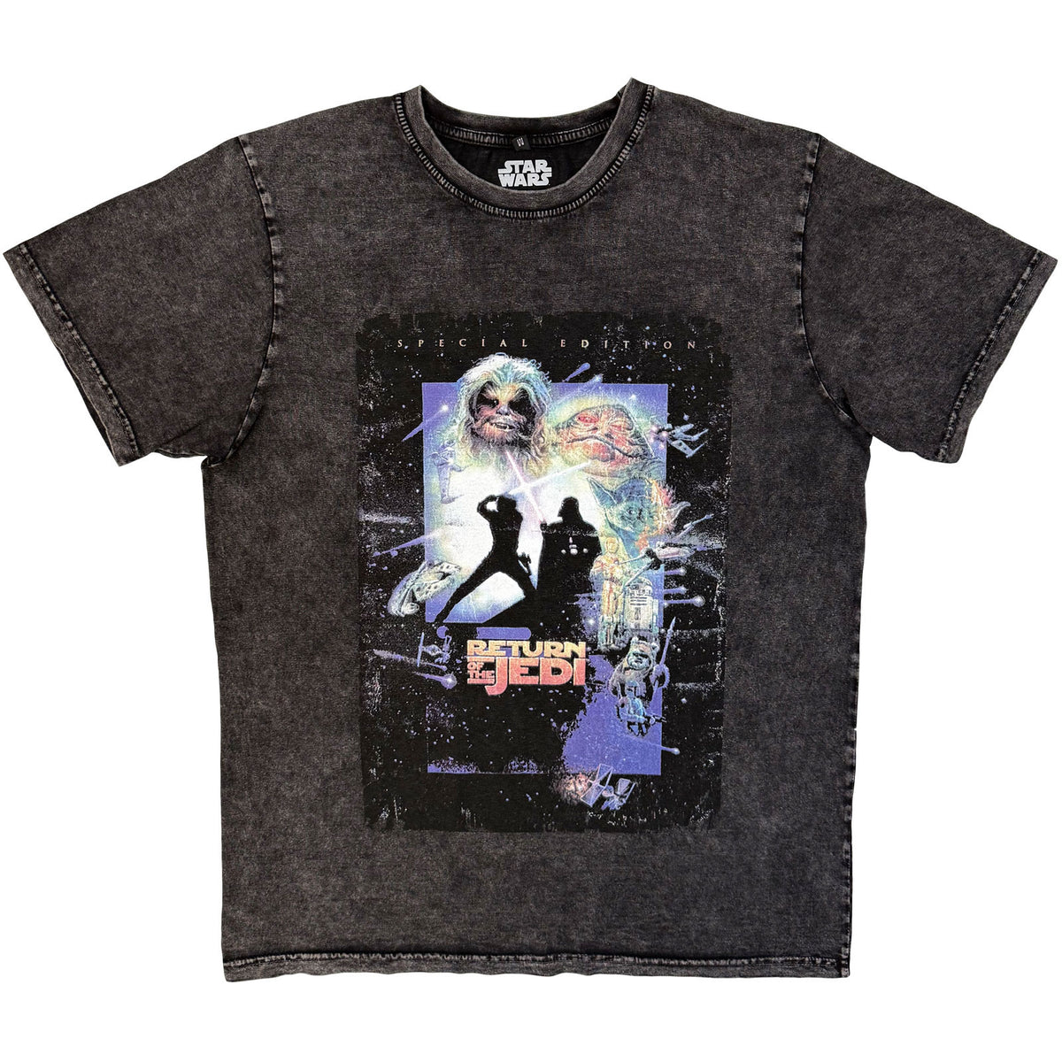 STAR WARS - ROTJ SILHOUETTE - Stone Wash T-Shirt Black