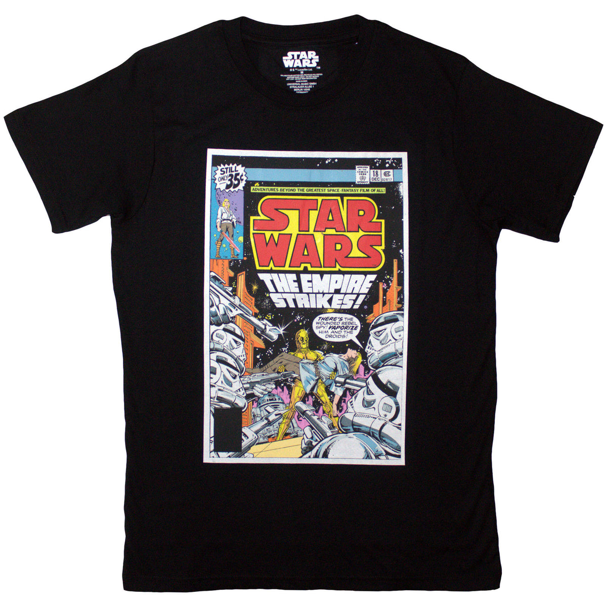 STAR WARS - THE EMPIRE STRIKES COMIC COVER - T-Shirt Black