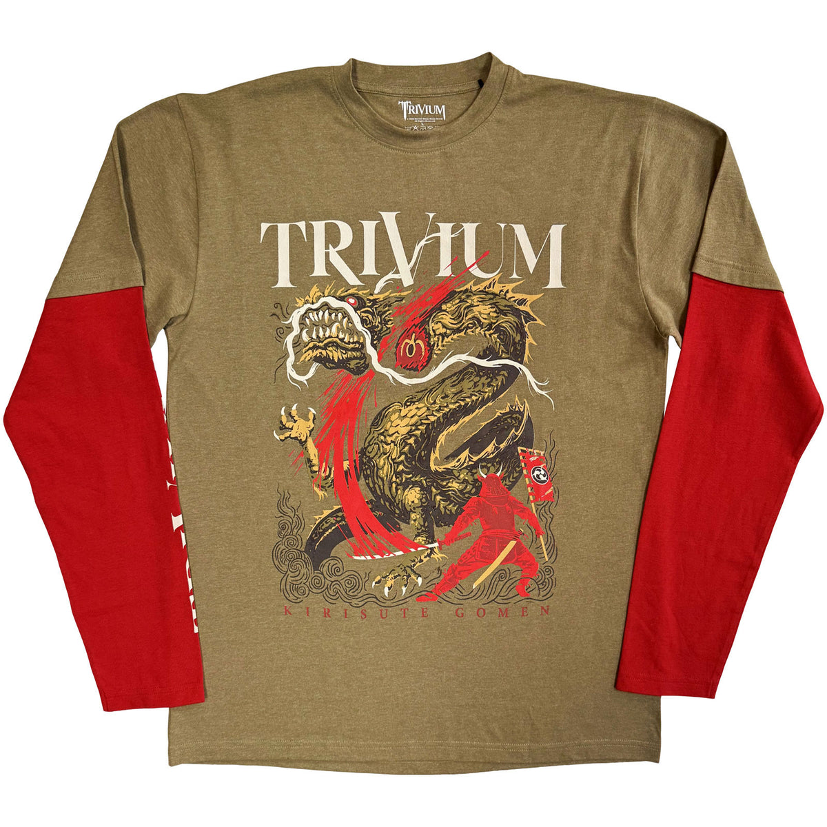 TRIVIUM - KIRISUTE GOMEN - Layered Long Sleeve T-Shirt Green, Red