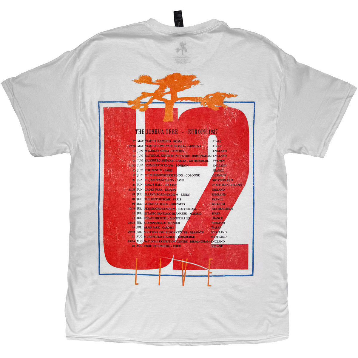 U2 - JOSHUA TREE EUROPEAN TOUR '87 - T-Shirt White