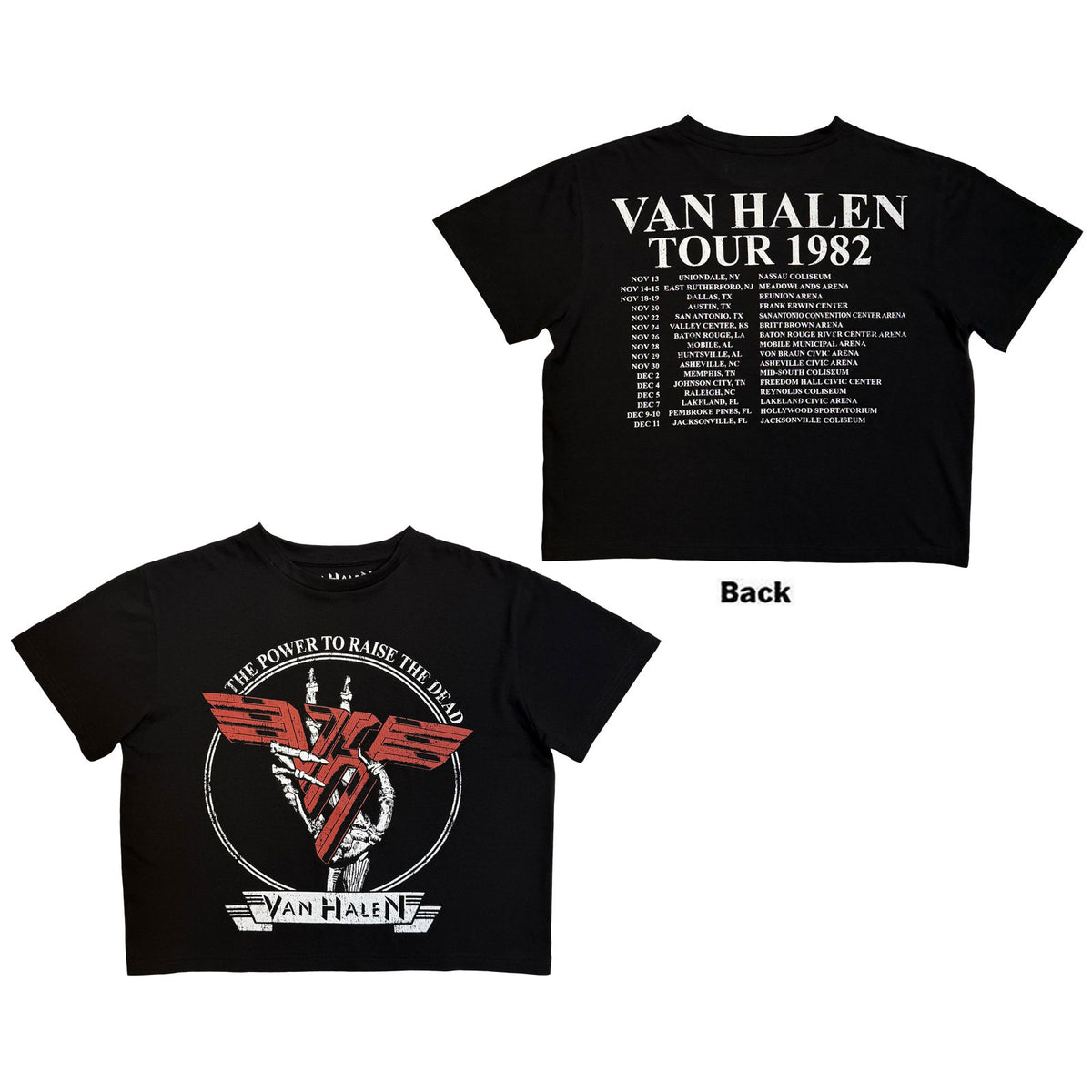 VAN HALEN - THE POWER TO RAISE THE DEAD - Ladies Crop Top Black