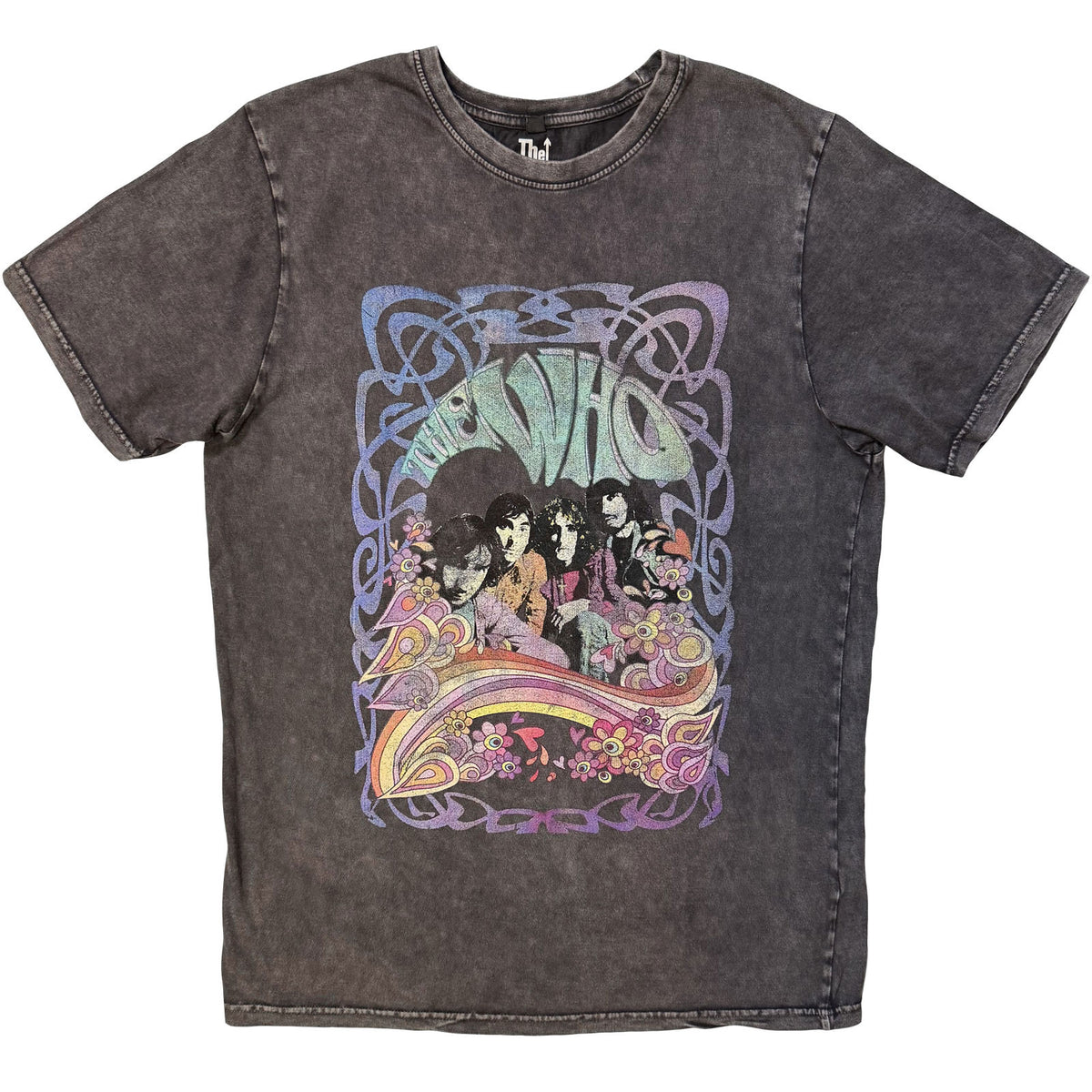 THE WHO - PSYCH FLORAL - Stone Wash T-Shirt Grey