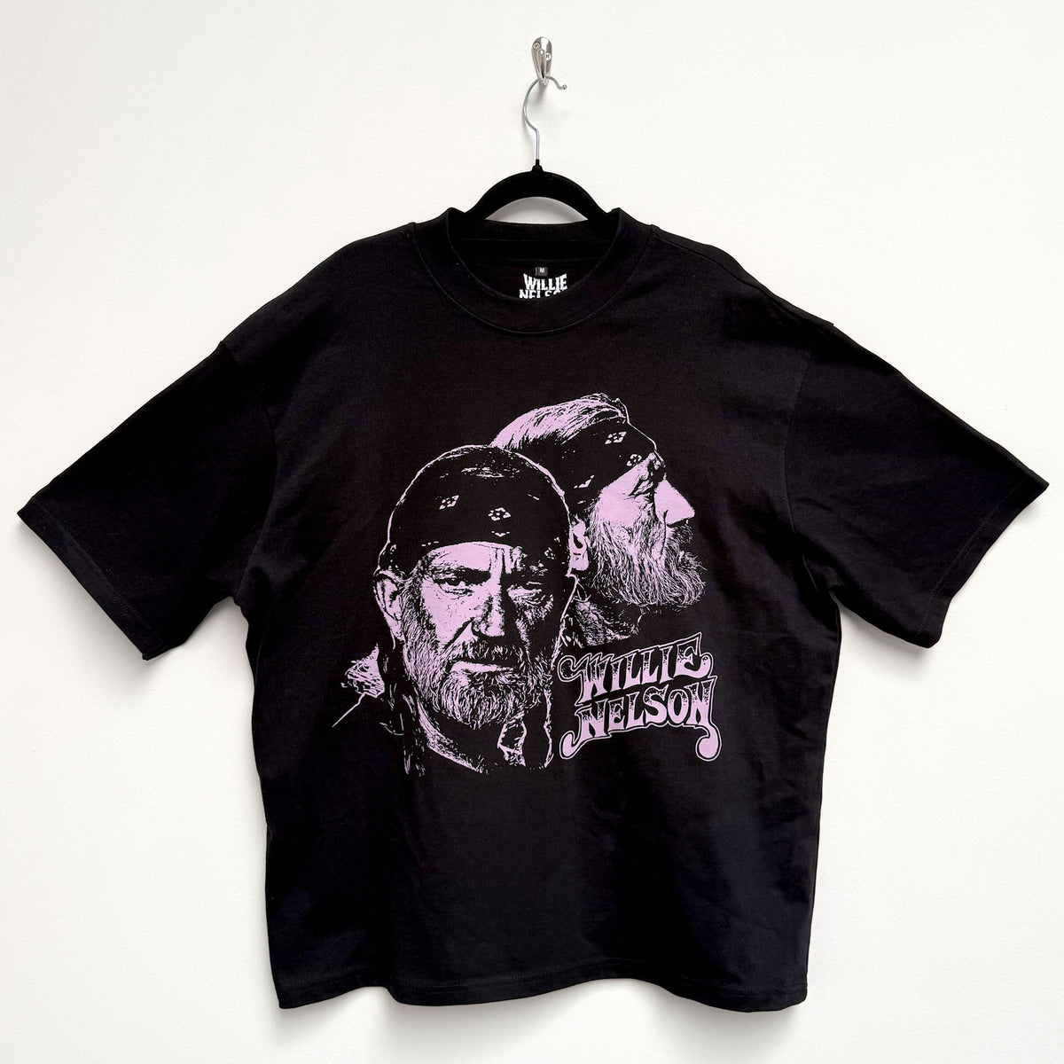 WILLIE NELSON - PURPLE GRAPHIC - Oversized Boxy T-Shirt Black