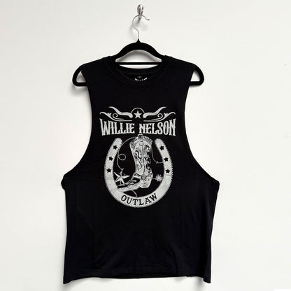 WILLIE NELSON - OUTLAW - Vest T-Shirt Black