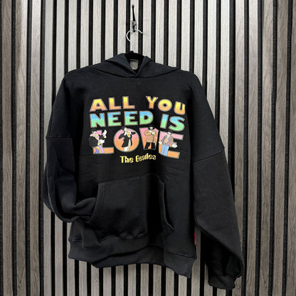 THE BEATLES - AYNIL STACKED - Ladies Pullover Hoodie Black