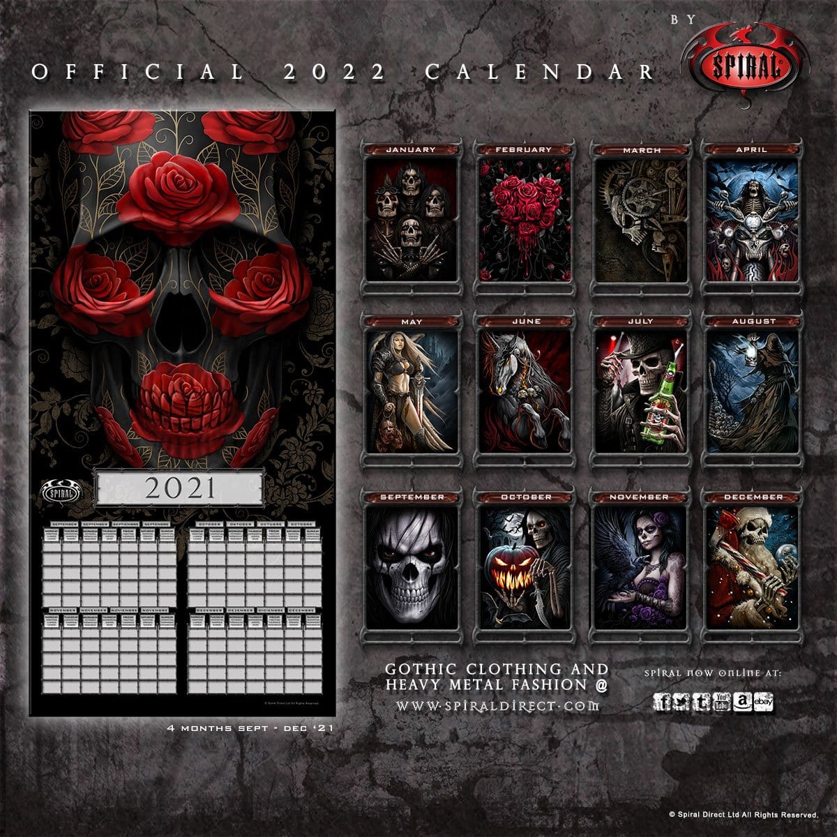 DARK ARTS 2022 - Calendar 40x40cm - Spiral USA