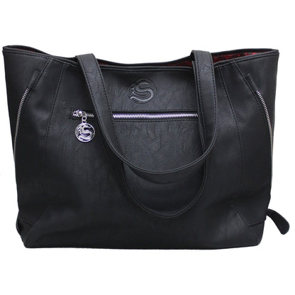 BLACK CAT - Tote Bag - PU Leather Studded - Spiral USA