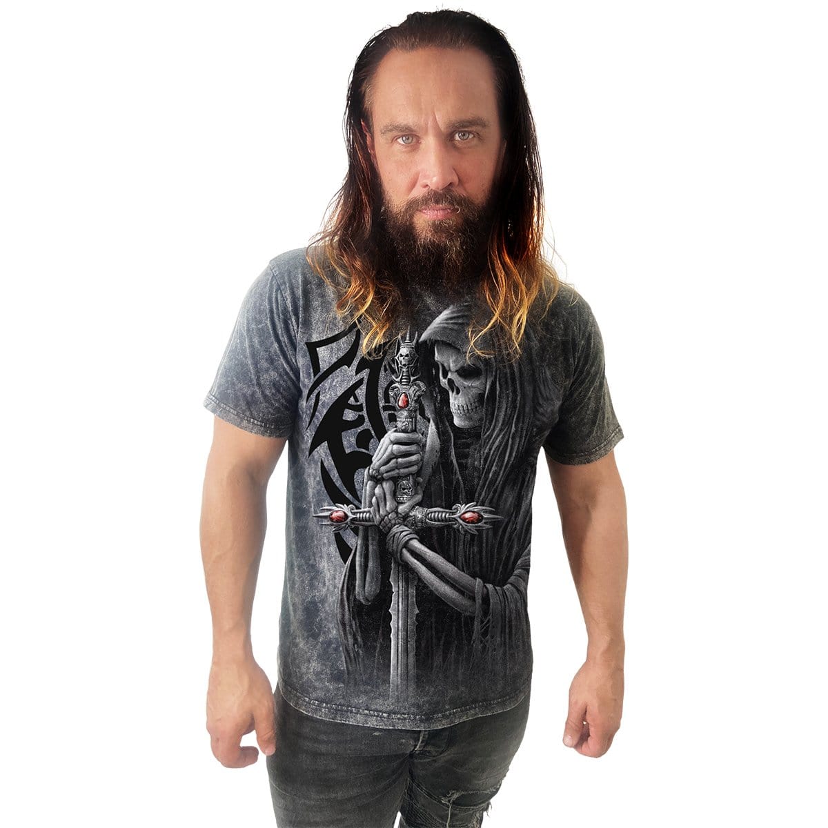 SOUL SEARCHER - Acid Wash T-Shirt - Spiral USA