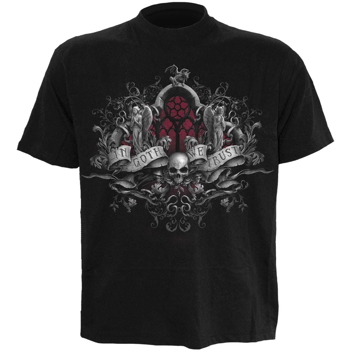 IN GOTH WE TRUST - T-Shirt Black - Spiral USA