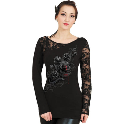 FATAL ATTRACTION - Lace One Shoulder Top Black - Spiral USA