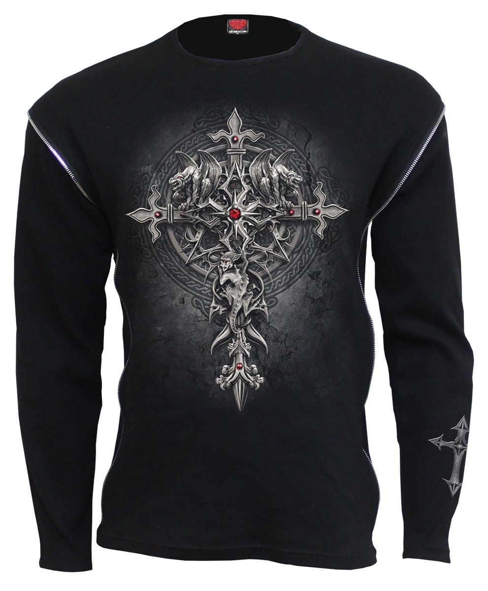 CUSTODIAN - Zip Side Ribbed Gothic Longsleeve - Spiral USA