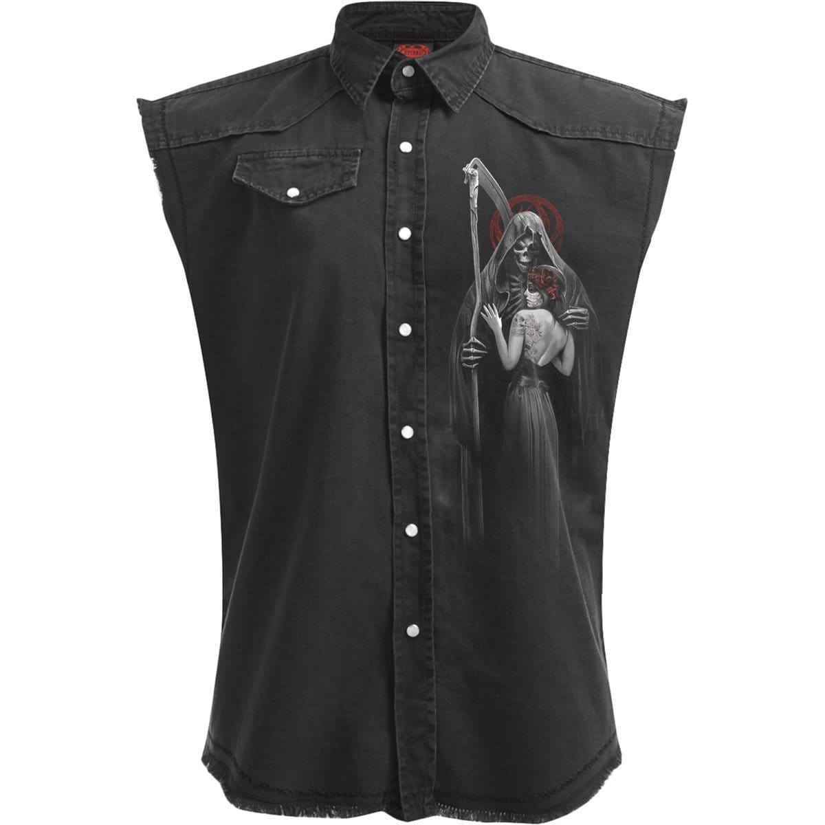DEAD KISS - Sleeveless Stone Washed Worker Black - Spiral USA
