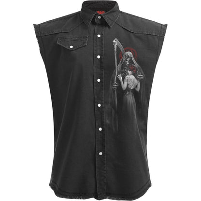 DEAD KISS - Sleeveless Stone Washed Worker Black - Spiral USA