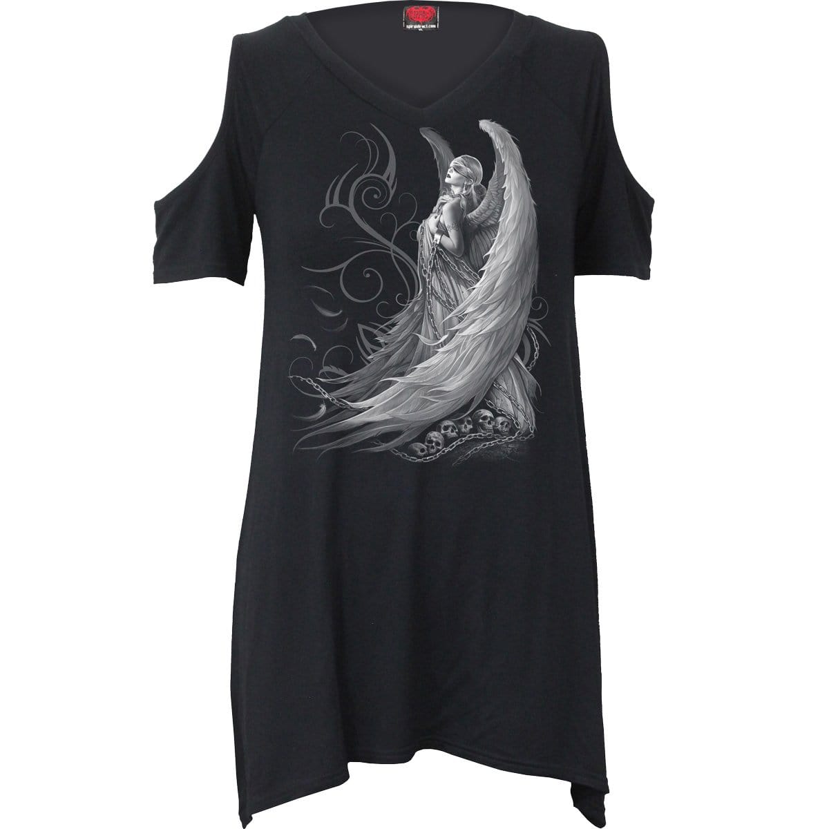 CAPTIVE SPIRITS - Cold Shoulder Goth Bottom Top - Spiral USA