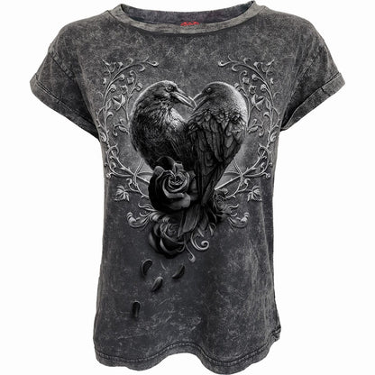 RAVEN HEART - Acid Wash Turnup Sleeve - Spiral USA