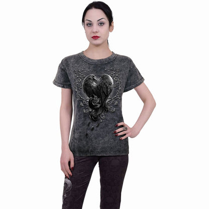 RAVEN HEART - Acid Wash Turnup Sleeve - Spiral USA