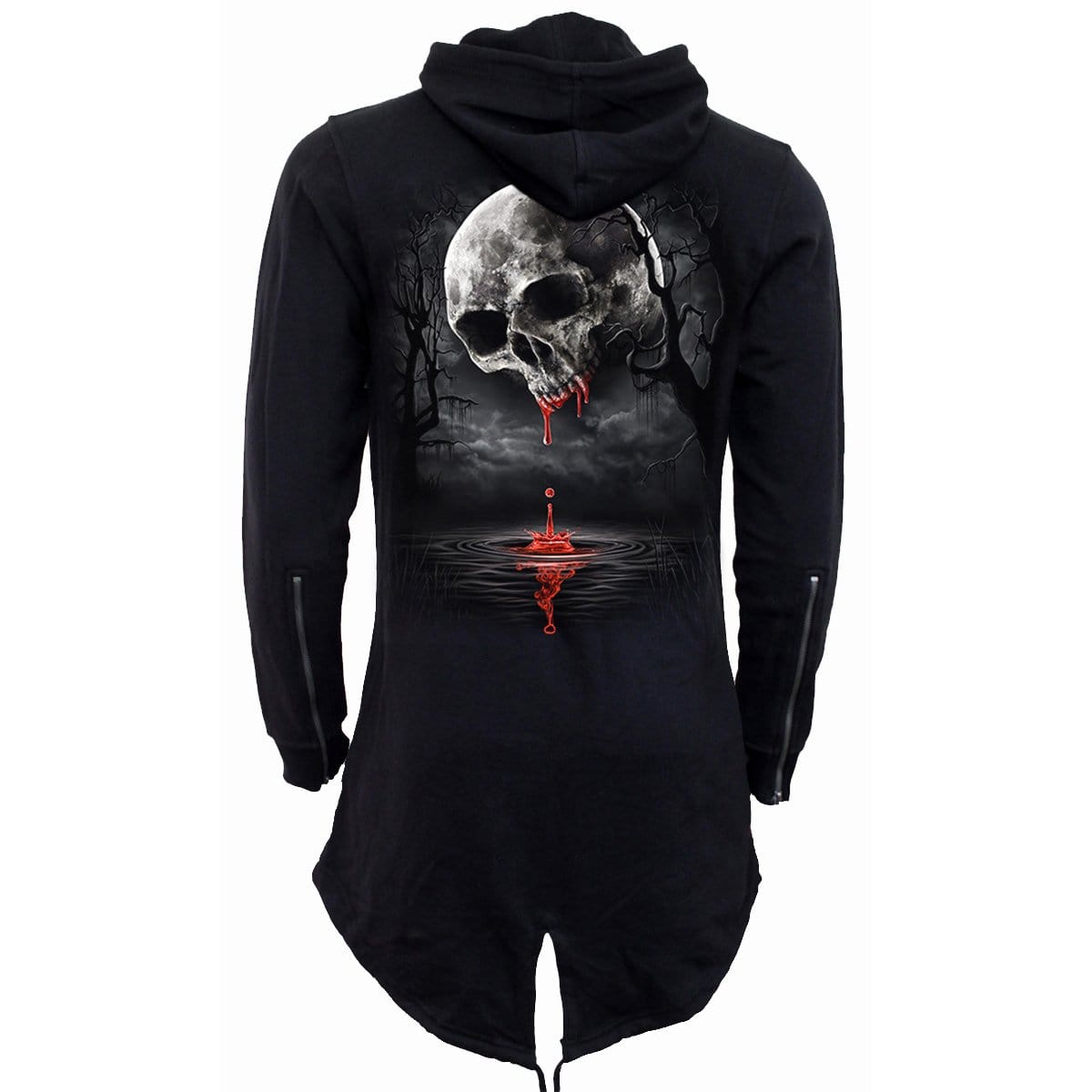 DEATH MOON - Ladies Fish Tail Full Zip Hoody - Zip Sleeve - Spiral USA