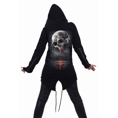 DEATH MOON - Ladies Fish Tail Full Zip Hoody - Zip Sleeve - Spiral USA