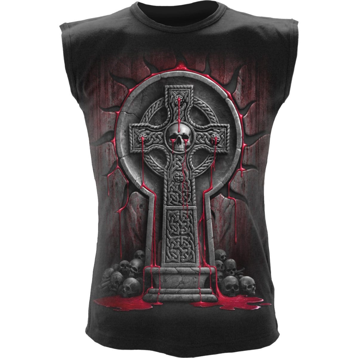 BLEEDING SOULS - Sleeveless T-Shirt Black - Spiral USA