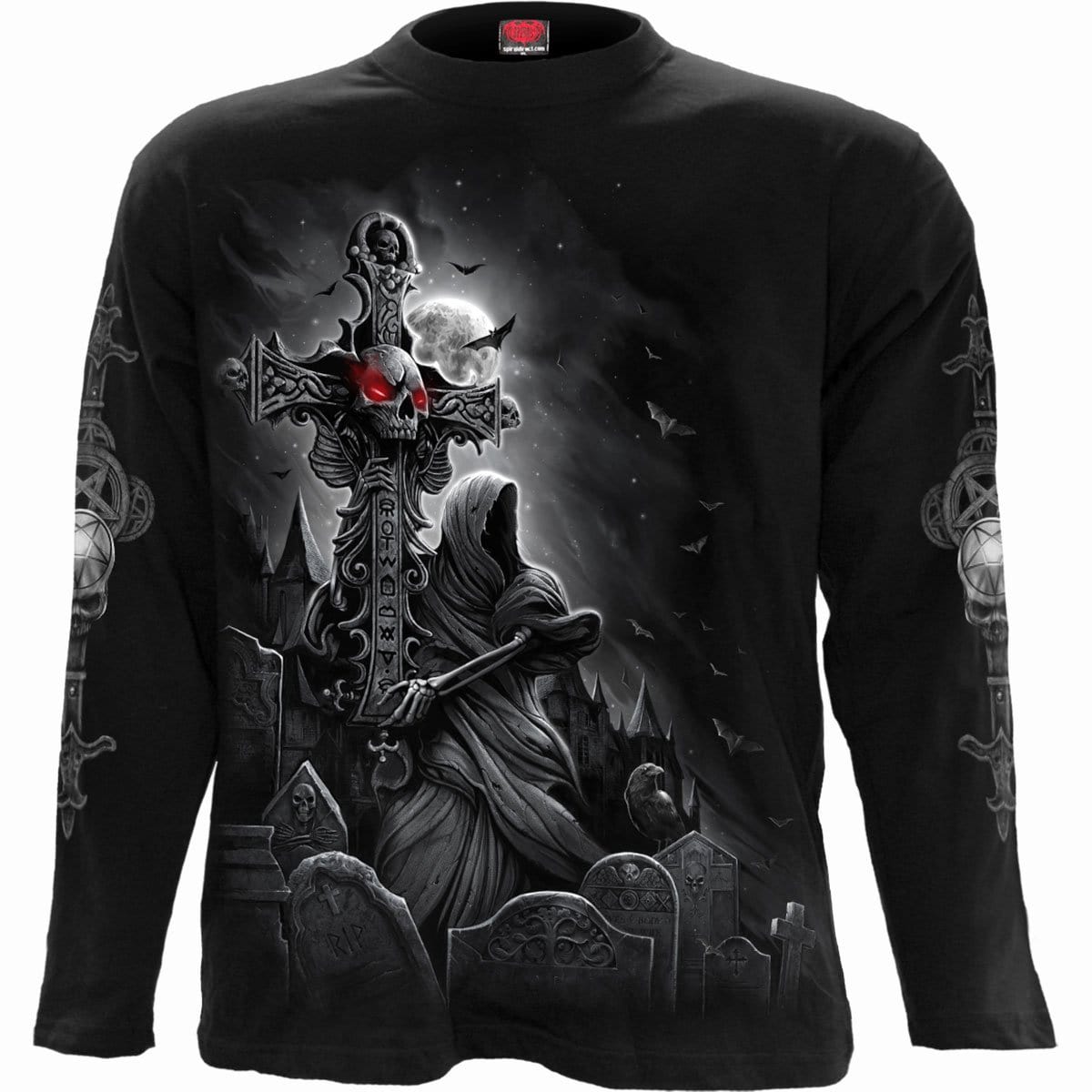 GRAVE WALKER - Longsleeve T-Shirt Black - Spiral USA