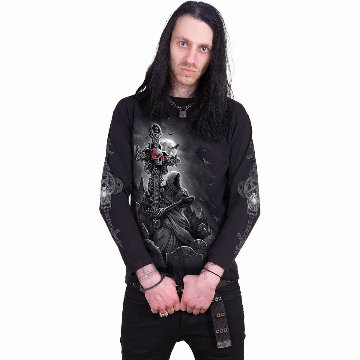 GRAVE WALKER - Longsleeve T-Shirt Black - Spiral USA