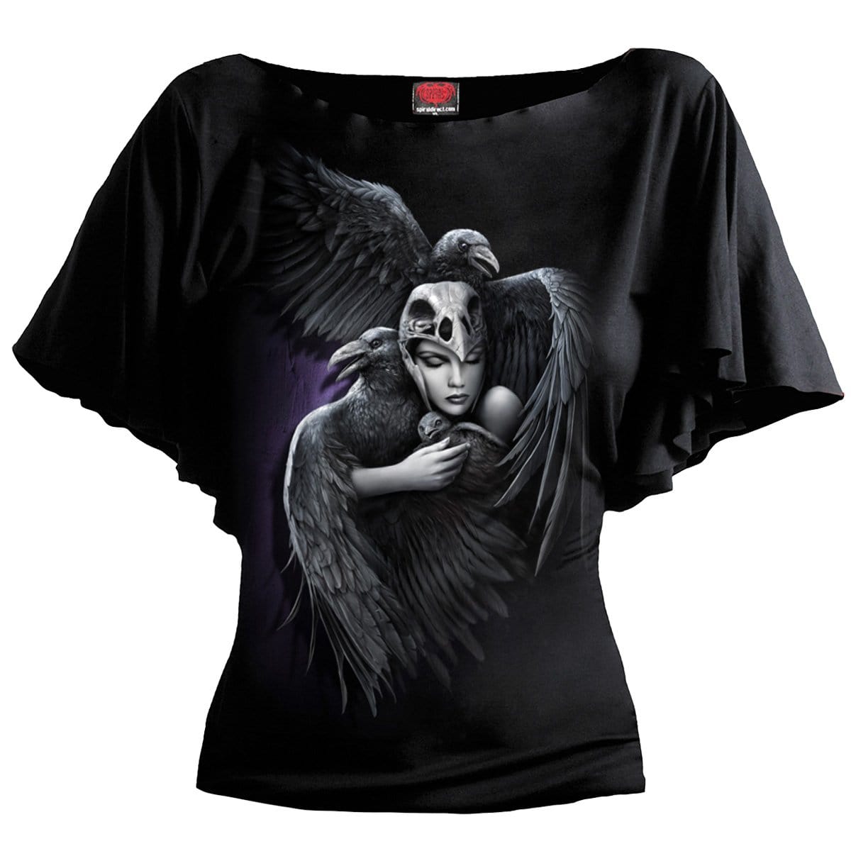 GUARDIAN ANGELS - Boat Neck Bat Sleeve Top Black