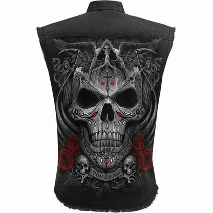 THE DEAD - Sleeveless Stone Washed Worker Black - Spiral USA