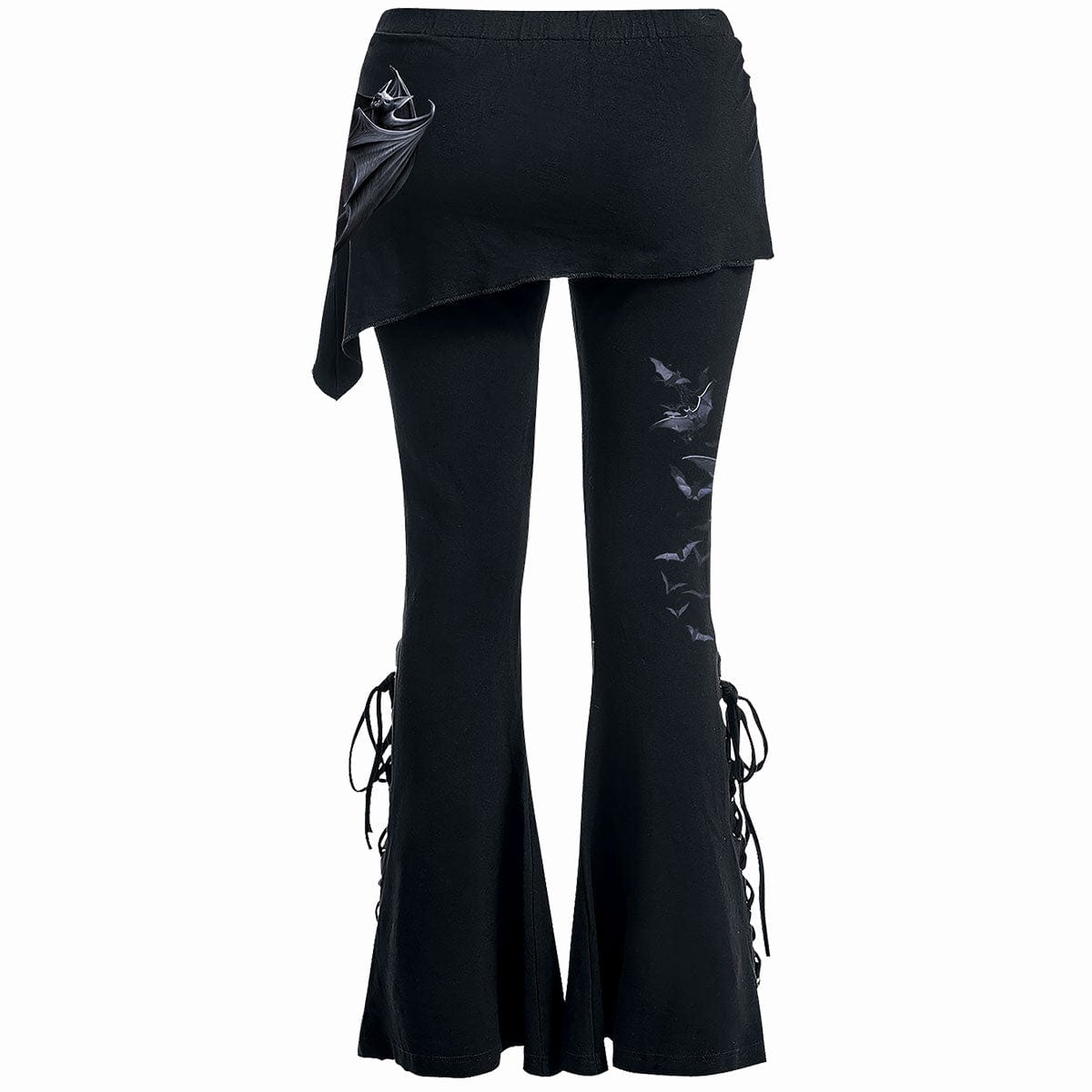 BAT'S HEART - 2in1 Boot-Cut Leggings with Micro Slant Skirt - Spiral USA
